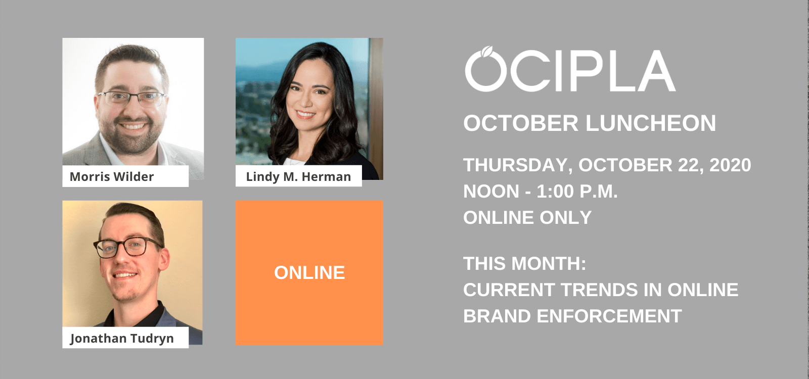 OCIPLA October 2020 Luncheon online