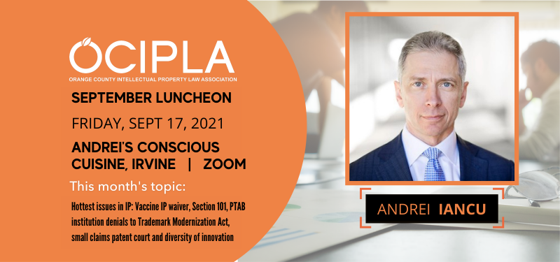 OCIPLA September 2021 Luncheon -Friday, September 17, 2021, 12:00 PM